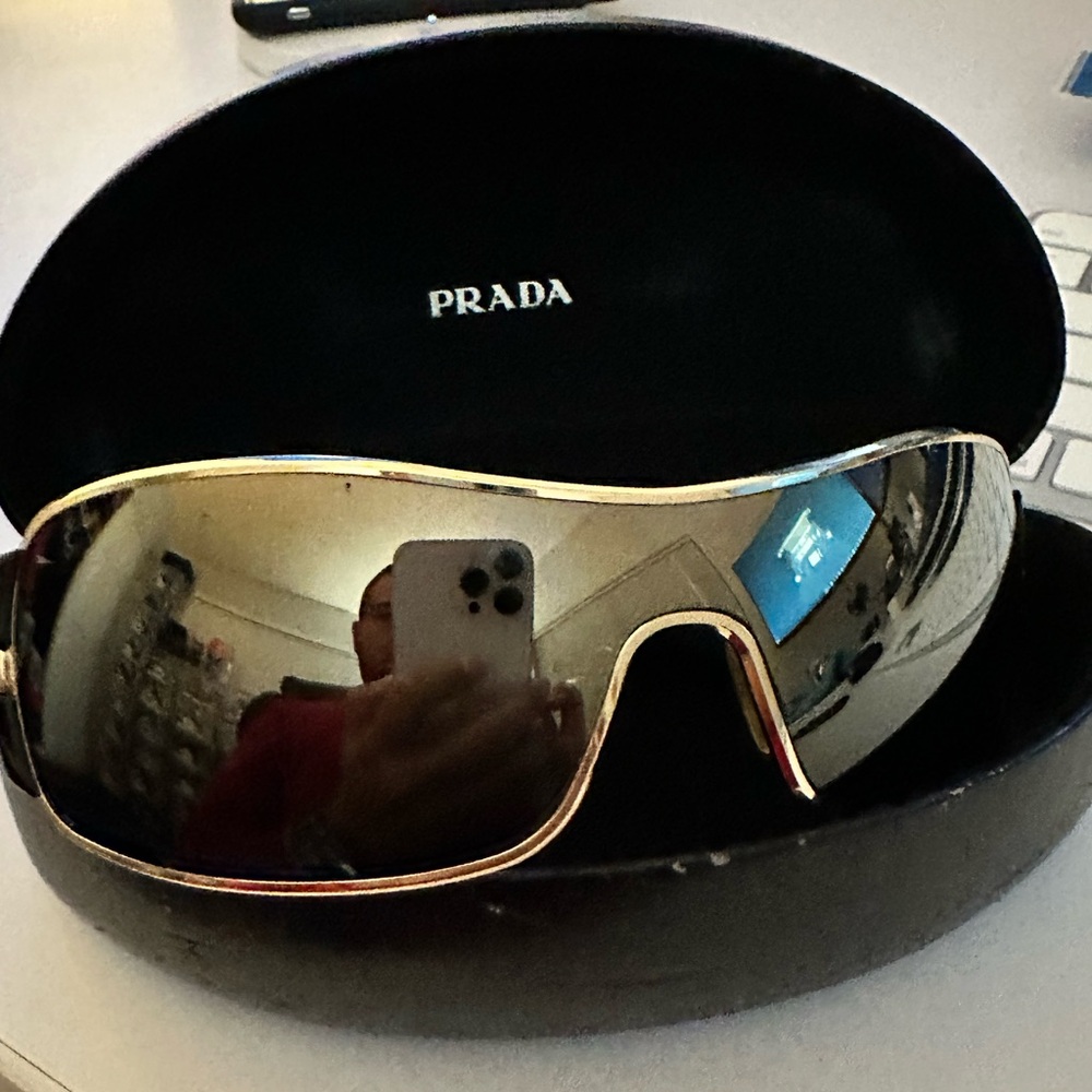 Prada Shield Gold Sunglasses